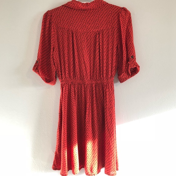 I LOVE HB1 burnt orange button up 3/4 sleeve dress - Picture 3 of 10